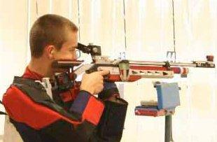 Justin Weber, senior, practices his aim for competition. Photo courtesy of Justin Weber.