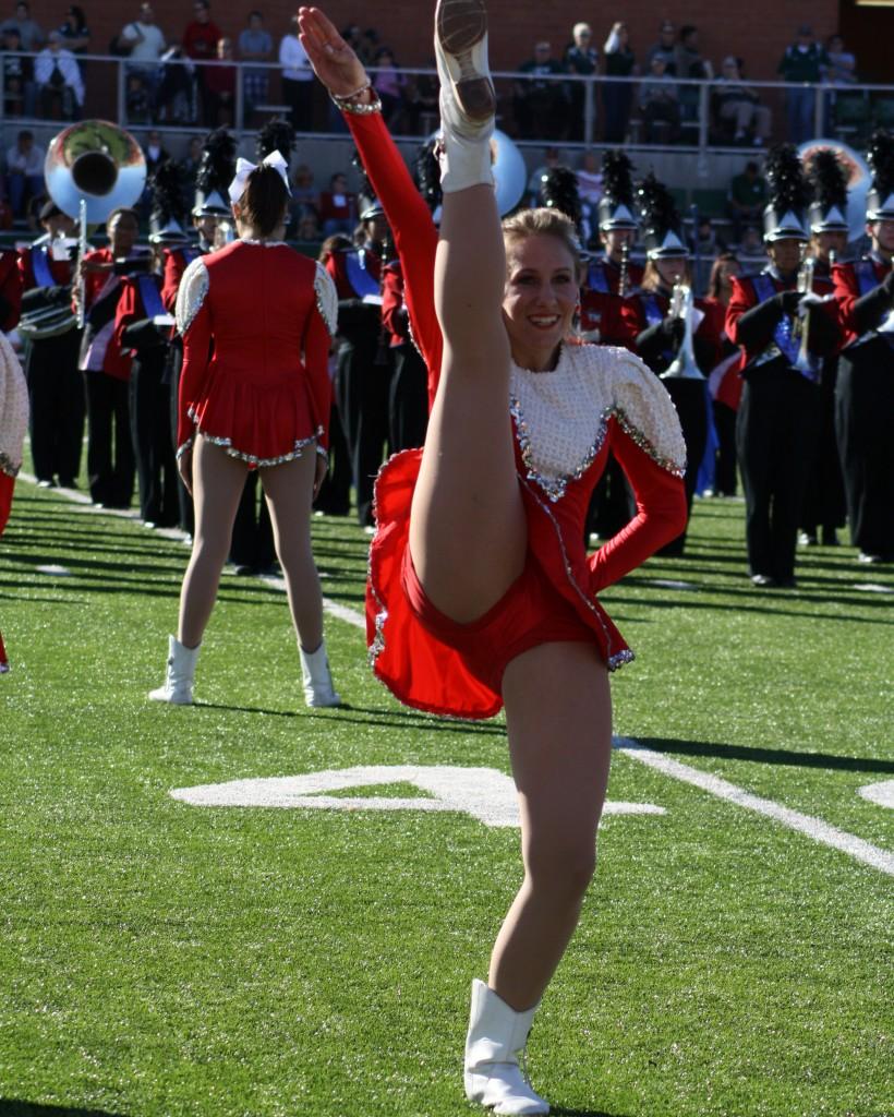 Shayna Bonanni, senior, is recognized for being a Senior Patriot at the last football game of the season. Photo by Andrea Logan