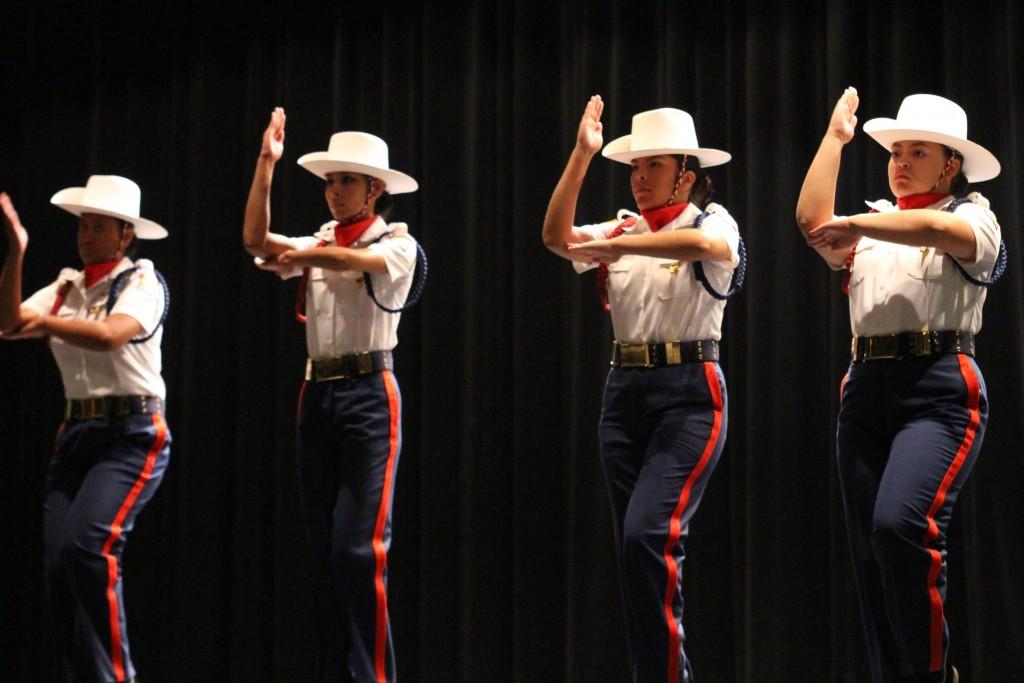 Students return to campus for football, volleyball, cross country, band, and prep days. Patriots, drum line and Riderettes perform at Freshman Prep Days.  Photos by yearbook assistant editors Lesly Aguilar and Irene Ybarra and editor Victor Rodriguez.
